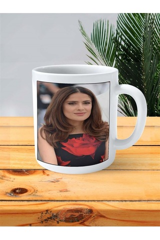 Salma Hayek Baskılı Kupa Bardak Kişiye Özel Desen 4 Çok Renkli