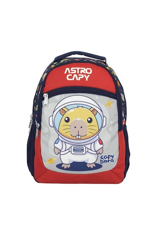 Capybara Erkek Çocuk Astronot İlkokul Okul Sırt Çantası - Lacivert - Kırmızı - 5227 Çok Renkli