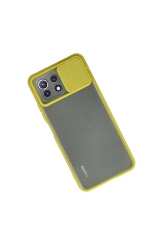 Newface Xiaomi Mi 11 Lite Kılıf Palm Buzlu Kamera Sürgülü Silikon Semeglbl - 62 - Sarı