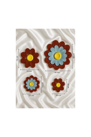 Çiçek Polyester Çiçek 4 Lü Set Kiremit Çiçek Polyester Çiçek 4 Lü Set Kiremit