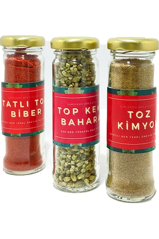 Guruyemiş Box Kimyon Top Kekik Tatlı Toz Biber 3'Lü Baharat Seti 100 G