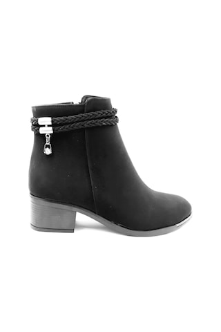 Punto 325033 Siyah 5 Cm Fermuarlı Kadın Bot