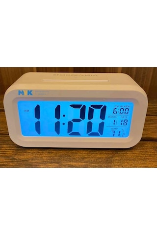 Dijital Masa Saati Alarm Tarih Saat Derece Gece Sensörlü Işıklı