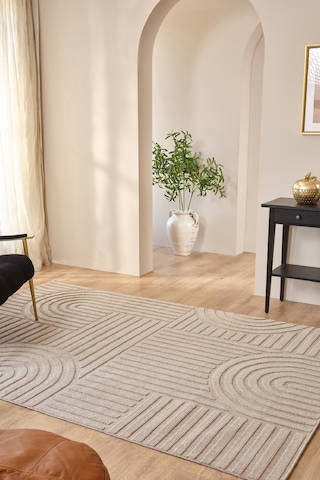Kaşmir Halı Iskandinav Rune Beige 160X230 CM Salon Mutfak Halısı Yolluk Kilim