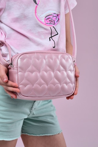 İcone Bag Icone Çocuk Kalp Kapitone Detaylı Omuz Çantası Pudra