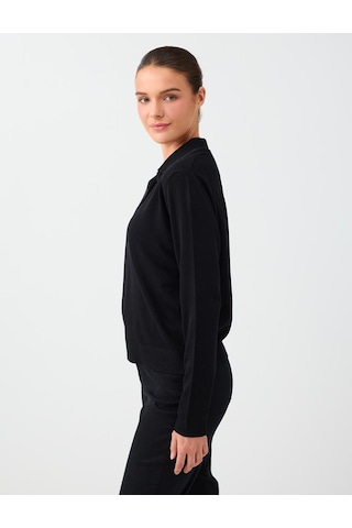 Jimmy Key Siyah Polo Yaka Basic Triko Kazak 6ww137159900