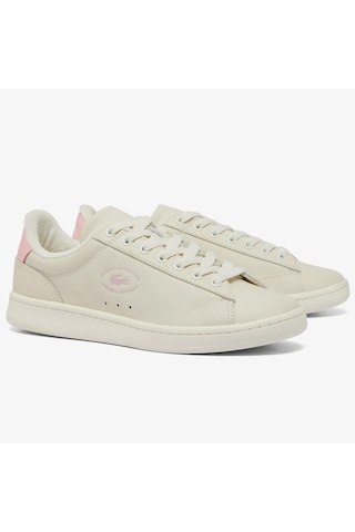 Lacoste Carnaby Set Leather Womens Sneaker Hakiki Deri Kadın Günlük Spor Ayakkabı Krem Krem