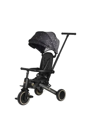 Merkür Bebe 9in1 Hawk Çift Yönlü Katlanabilir Yatabilir Ayak Destekli Üç Tekerlekli Bebek Ve Çocuk Bisikleti Seti Premium Gold Siyah - Sarı