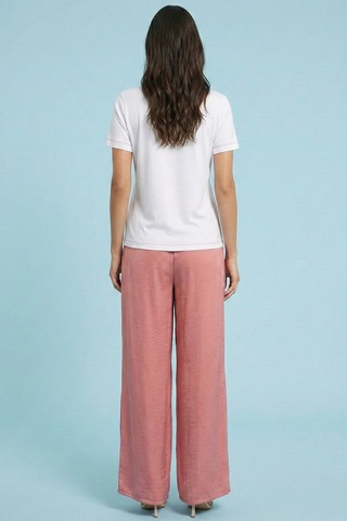 Casual Pembe Penye T-shirt Pembe
