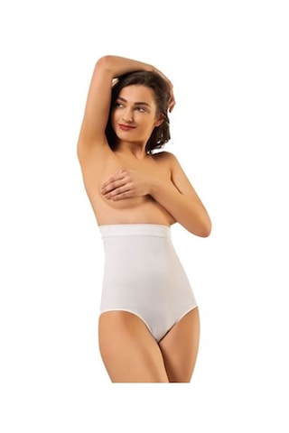 Cojans Beyaz Kadın Dikişsiz Slip Korse Çok Renkli