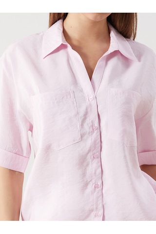 Lcw Comfort Pembe Modal Karışımlı Oversize Kadın Gömlek