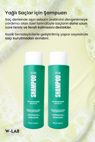 W-Lab Cosmetics Yağlı Saçlar İçin Şampuan 400 Ml