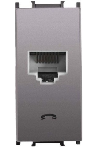 Panasonic Modüler Antrasit Nümeris Telefon Prizi Cat-3 Altlık+kapak 1m - Wvtt14024an-tr