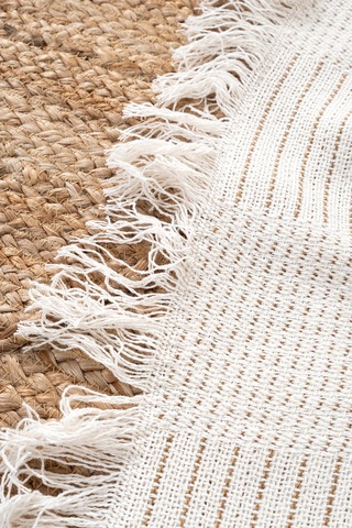 Rustıc Krem -terra Kahve Koltuk Örtüsü 170x220cm 5161a Krem Kahve