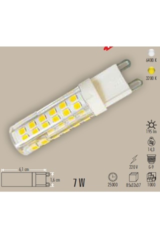 5 Adet Cata Ct 4248 7w Kapsül Ampül G9 Duy 6400k Beyaz Işık