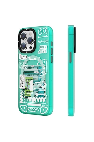 Apple Uyumlu iPhone 15 Pro Max Kılıf Magsafe Şarj Özellikli Youngkit Dark Matter Serisi Kapak Mavi