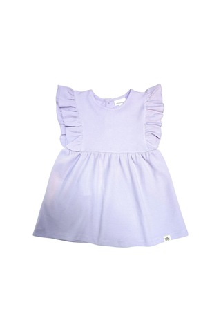 Kolu Fırfırlı Kız Çocuk Elbise LİLA