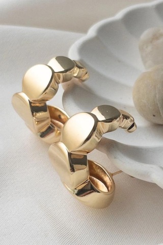 Oqqo Sıralı Daire Halka Küpe Altın