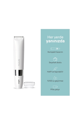 Braun Body Mini Trimmer BS1000 Islak & Kuru Vücut Tüy Kesme Makinesi + Pil + Temizleme Fırçası