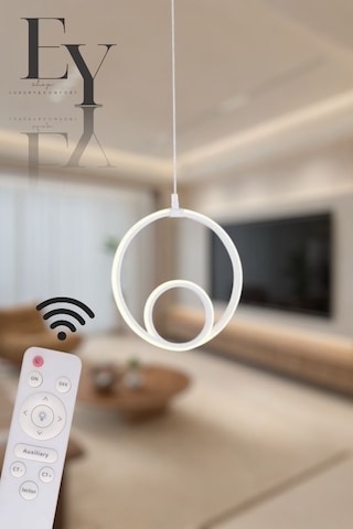 Ey Shop Beyaz Damla Göz Model 3 Renk Led Kumandalı Avize Beyaz