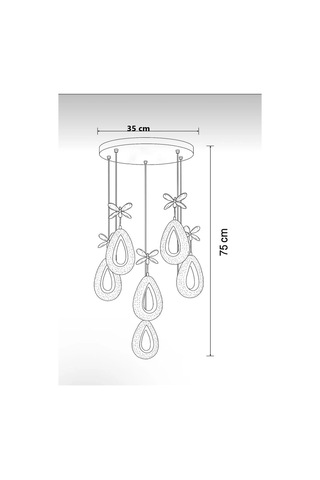 Lumia Lighting Damla Model 6'lı Gümüş Kumandalı 3 Renk Modu Ledli Kristal Taşlı Modern Salon Mutfak Oturma Odası Led Avize