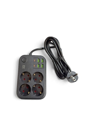 Hi-link 4 Soketli 2xtype-c +4xusb Girişli 2 Metre Kablolu Akım Korumalı Priz 0 - 2 M