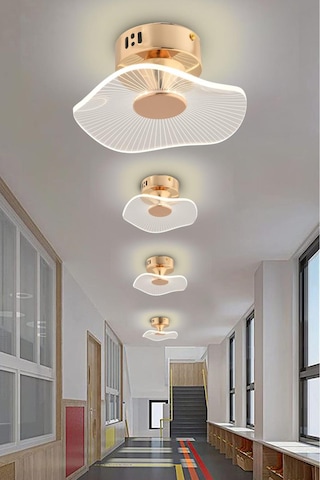 Luxury Exclusive Plafonyer Tavan Led Avize Gold Sarı Ledli Avize Gold