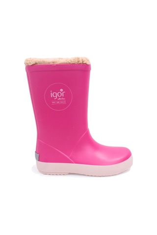 İgor W10207 Splash Nautico Borreguito Fuşya Ortopedik Kürklü Kız Çocuk Yağmur Çizme