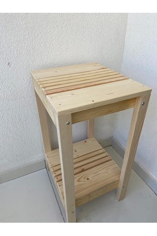 Çağlaa-design Doğal 2 Katlı 77 35 30 Ahşap Dekoratif Çiçeklik-sal