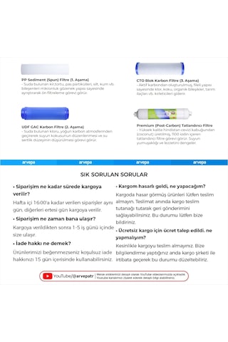 Açık Kasa Su Arıtma Cihazı 4'lü Filtre Set