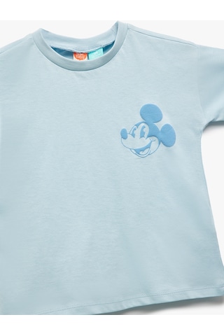 Koton Mickey Mouse Lisanslı Bisiklet Yaka Kısa Kollu Baskılı Tişört Mavi 5smb10261tk Mavi
