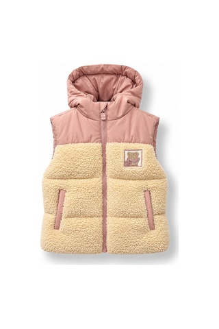 Harıbo Haribo Lisanslı Unisex Çocuk Kapüşonlu Sherpa Yelek Pudra