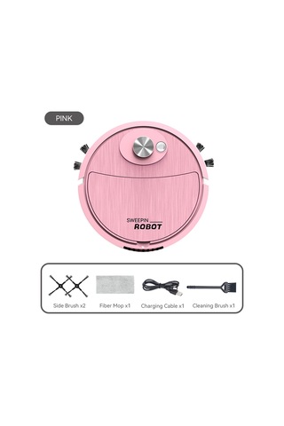 Springsun 3'ü 1 Arada Süpürme Emme Paspas - Akıllı Usb Şarjlı Robot Süpürge Tembeller İçin