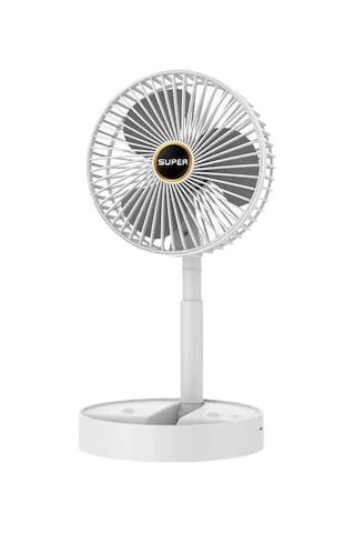 Eternal Luck Sessiz Teleskopik Katlanır Küçük Fan Beyaz