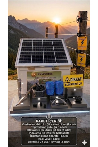 Goldenbee Combo Kit Elektrikli Çit Sistemi Domuz Ve Ayı Kovucu 1000mt Set-301