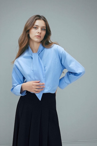 Defacto Poplin Gömlek Tunik G8431ax26spbe303 Mavi-be303