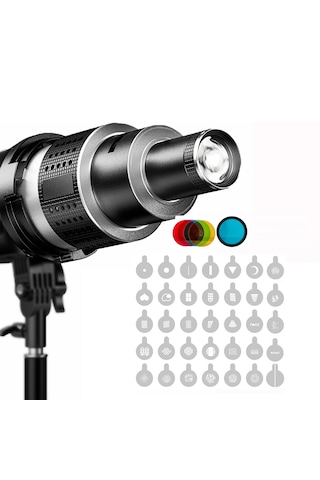 Gdx Sn-02 120mm Çaplı Optik Snoot Bowens Bağlantılı 35 Desen Kart