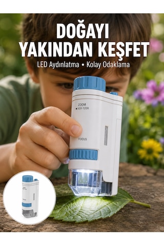 Mey İthalat Abs Gövdeli Öğrenci Ve Hobi Mikroskobu Mavi Renk Yeni Nesil