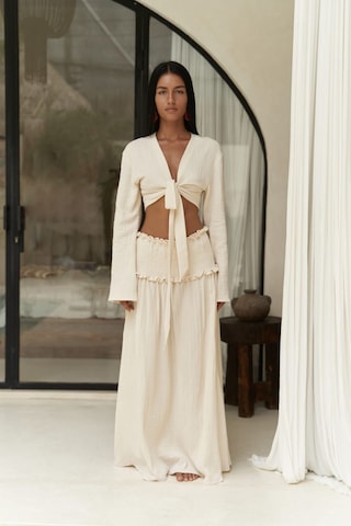 Mai Collection Mai Studios Co. Marshanda Bej Crop Etek Takım Bej
