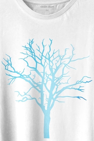 Nature Hayat Ağacı Kuru Ağaç Silüeti Baskılı Tişört Unisex T-shirt 001