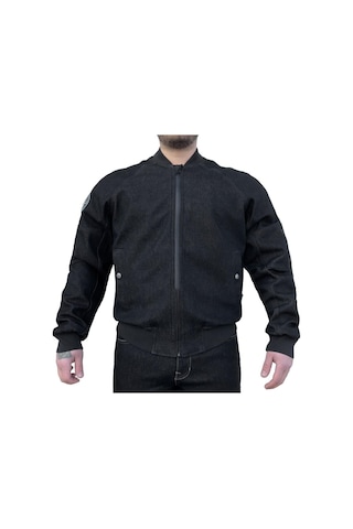 Thebikerjeans Night Flight Bomber Black Korumalı Motosiklet Montu