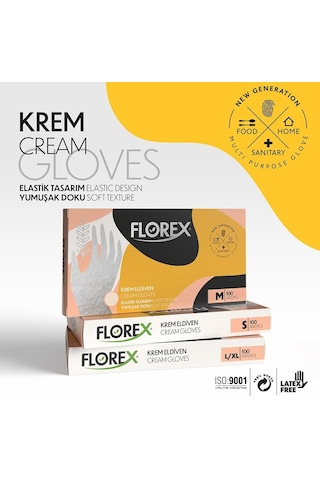 Florex Tek Kullanımlık Hibrit Eldiven - Silikon Ve Lateks İçermez, Yumuşak Doku Ve Elastik Tasarım, Gıda Uyumlu Diğer