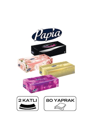 Papia Maxi Kutu Mendil 80 Yaprak X 24 Pkt 5036720 Beyaz