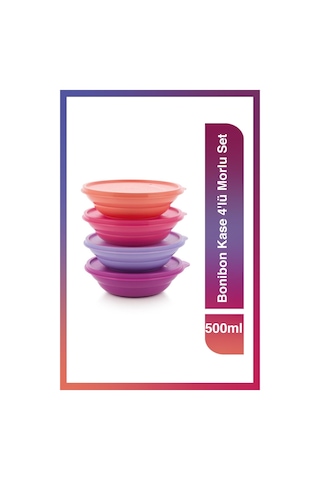 Tupperware Bonibon Kase 4'lü Morlu Set 500 ml