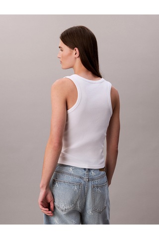 Calvin Klein Jeans Kadın Etiketli Pamuklu Fitilli Beyaz Bluz Lv047c201g-yaa Beyaz