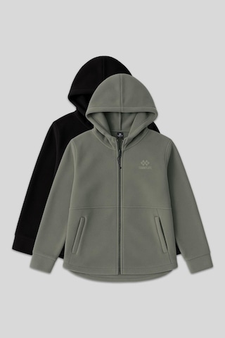 Tommy Life Rahat Form Kapüşonlu 2li Paket Siyah-çağla Kadın Polar Sweatshirt - 97233 Siyah - Yeşil