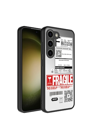 Samsung Galaxy Uyumlu S23 Kılıf Aynalı Desenli Kamera Korumalı Parlak Zore Mirror Kapak - Yazı