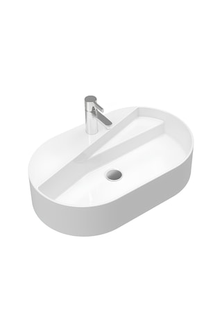 Seramiksan Livello Tezgah Üstü Yuvarlak Batarya Delikli Lavabo 65 CM