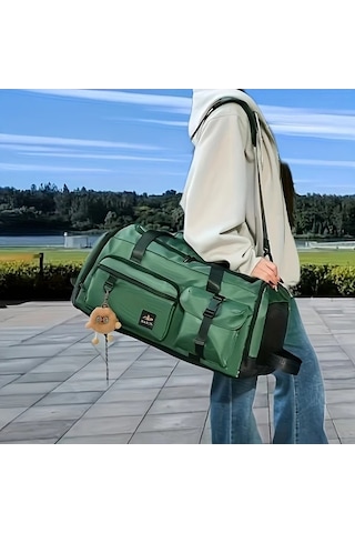 Sandwich Unisex Vintage Oxford Spor Sırt Çantası Tavuskuşu Yeşili Kolye Uçluksuz Tavuskuşu Yeşil