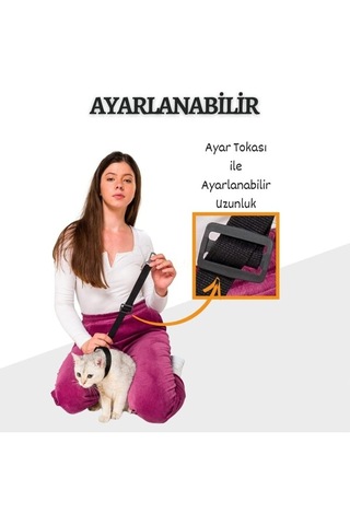 Araba Kedi Köpek İçin Tasma Evciller İçin Güvenli Ve Rahat Ulaşım Oto Emniyet Kemeri Aparatı Siyah